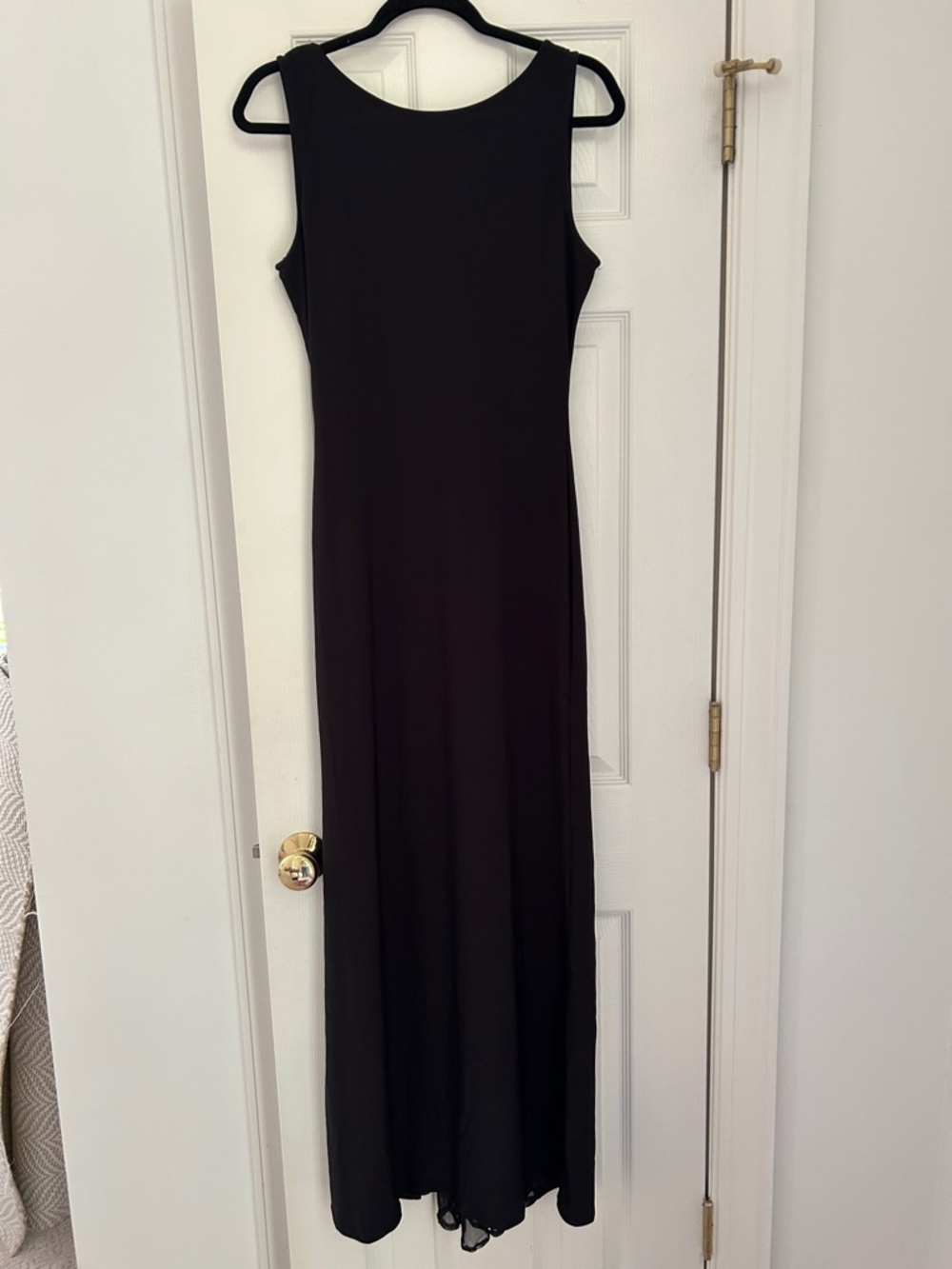Symphony Black Sleeveless Fitted Maxi Dress w/ Plunging Back